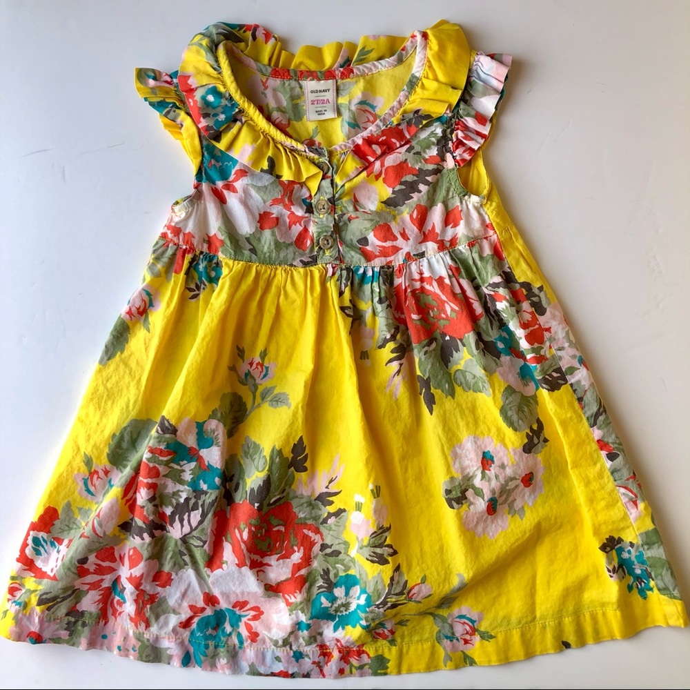 Old Navy Yellow Floral Girls' Cotton Sundress